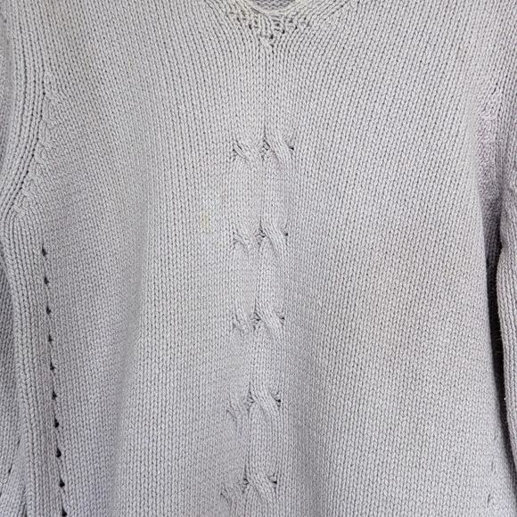 Vintage Heavy Pastel Purple Cable Knit Sweater Medium - Picture 3 of 5